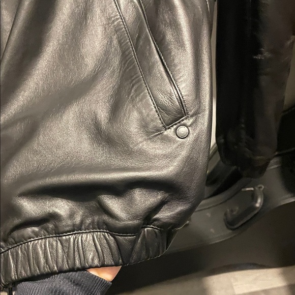 All Saints Payton  leather hooded jacket - Picture 6 of 8